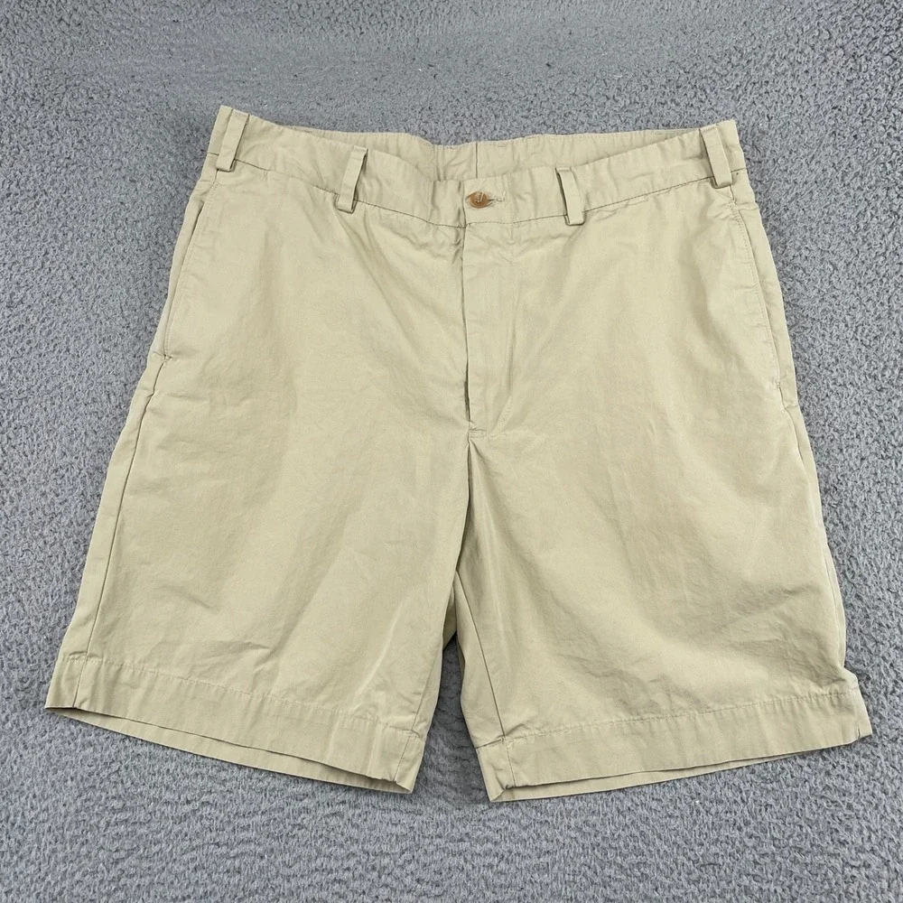 Bills Khakis Shorts Mens 36 Tan Chino Flat Front 100% Cotton Made in USA Casual